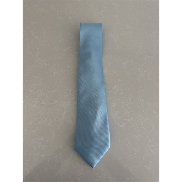 Versa Collezioni 100% Silk Solid Baby  Blue Neck Tie - Picture 2 of 6